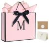 QLSKO Personalized Initial Paper Bag for Women Grils,Monogrammed Gift Bag with Bow Ribbon,Wrapping Tissue and Card Matching Envelope Sticker (Pink, M-Medium) view 1