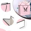 QLSKO Personalized Initial Paper Bag for Women Grils,Monogrammed Gift Bag with Bow Ribbon,Wrapping Tissue and Card Matching Envelope Sticker (Pink, M-Medium) view 3