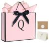 QLSKO Personalized Initial Paper Bag for Women Grils,Monogrammed Gift Bag with Bow Ribbon,Wrapping Tissue and Card Matching Envelope Sticker (Pink, Q-Medium) view 1