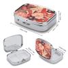 Portable Medicine Box, Charming Watercolor Painting Printed Mini Rectangle Pill Case Pocket Medicine Box Pill Container Travel Jewelry Box Pill Holder Portable Vitamin Storage Box view 2