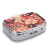 Portable Medicine Box, Charming Watercolor Painting Printed Mini Rectangle Pill Case Pocket Medicine Box Pill Container Travel Jewelry Box Pill Holder Portable Vitamin Storage Box view 3