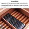 Cedar Wood Cigar Box, Cigar Humidor, with Hygrometer and Humidifier,Transparent Glass Cover and Safety Lock,Hold Up 100 Cigars, Gift for Cigar Lover view 3