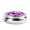 WHJYYXDE Round Pill Box 2.0x2.0x0.7 in Mini Travel Medicine Pill Organizer Box for Travel, Light to Carry Purple Butterfly Printing view 3