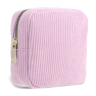 Aeaocvo Period Bag for Teen Girls, Corduroy Sanitary Napkin Storage Bag, Period Pouch for School Office Storage Sanitary Products