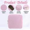 Aeaocvo Period Bag for Teen Girls, Corduroy Sanitary Napkin Storage Bag, Period Pouch for School Office Storage Sanitary Products view 3