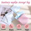 Aeaocvo Period Bag for Teen Girls, Corduroy Sanitary Napkin Storage Bag, Period Pouch for School Office Storage Sanitary Products view 4
