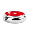 WHJYYXDE Round Pill Box 2.0x2.0x0.7 in Mini Travel Medicine Pill Organizer Box for Travel, Light to Carry Flag of Turkey Printed view 3