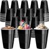 cssopenss 120 pcs 16 oz black plastic cups Halloween plastic Disposable Cups Black Party Cups for drinking Tastings served Snacks Barbecues Picnics view 1