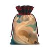 SamLng Art Mystery Christmas Gift Bag Goodie Sack Stockings in Burlap for All Your Xmas Presents and Carry-on Luggage Needs view 2