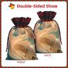 SamLng Art Mystery Christmas Gift Bag Goodie Sack Stockings in Burlap for All Your Xmas Presents and Carry-on Luggage Needs view 3