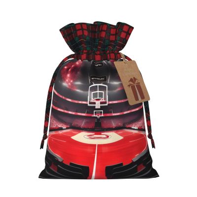 SamLng Basketball Arenas Christmas Gift Bag - Holiday Drawstring Party Favor, Goody Wrapping, Perfect for Birthdays, Anniversaries