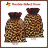 SamLng Stripes on leopards Christmas Gift Bags - Burlap Xmas Gift Wrapping Pouches - Perfect for Birthdays, Anniversaries, and Weddings view 3