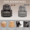 Beuiosda Gray Electric Power Lift Recliner Chair Sofa with Massage and Heat for Elderly, 2 Side Pockets, Cup Holders, USB Ports, Faux Leather view 3
