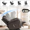 Beuiosda Gray Electric Power Lift Recliner Chair Sofa with Massage and Heat for Elderly, 2 Side Pockets, Cup Holders, USB Ports, Faux Leather view 4