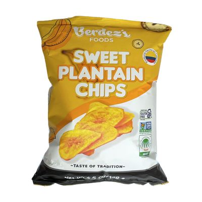 Berdez's Food Plantain Chips - Sweet Plantain Chips - Healthy Snacks - Gluten Free, NON-GMO & No Added Sugar - Made from Quality Plantains & RSPO Pal Oil - 24 Packs