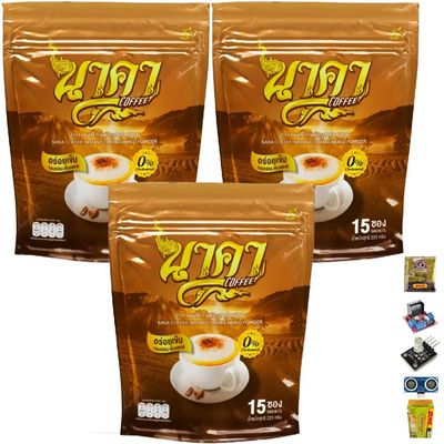 Delicious Mush Mellow Fruit Snack Arabica Roasted Coffee Original 15 Sachets/Pack(15g x 15 Sachets) NakaCoffee Capuccino (of 3) By Beautygoodshop [Get Free For You Beauty Gifts]