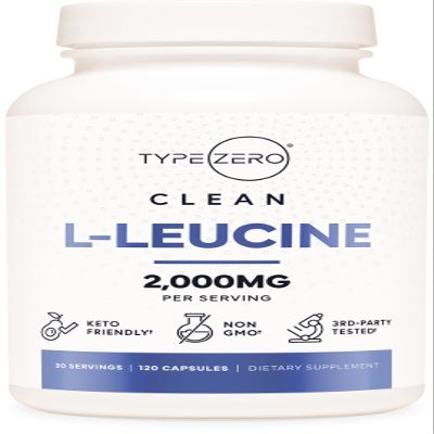 Type Zero L-Leucine Capsules (2000mg per Serving) 120 Capsules - 30 Servings