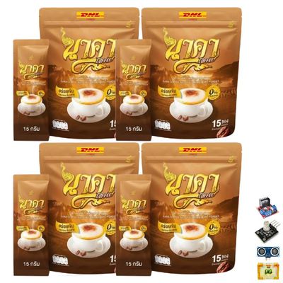 15 Sachets/Pack(225g) Delicious Intense Fruit Snack Arabica Roasted Coffee Good Shape NakaCoffee Capuccino Corn (of 4) By Thaigiftshop [Get Free Tomato Facial Mask]
