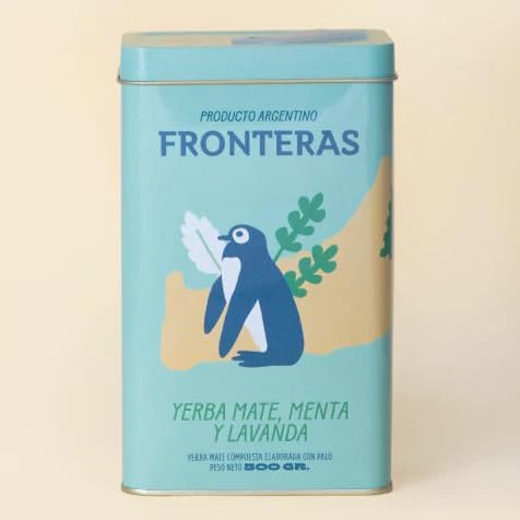 FRONTERAS Mint and Lavender | Premium Yerba Mate in Tin Can 500g / 1.1lb
