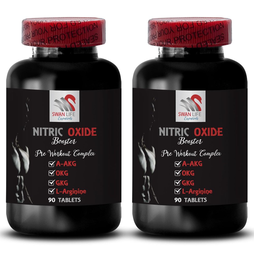 Nitric oxide flow - NITRIC OXIDE BOOSTER - AAKG L-arginine-alpha-ketoglutarate, Exercise endurance, Fitness support, Energy boost, Strength training, Exercise support 2 Bottle 180 Tablets