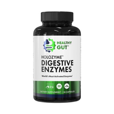 Healthy Gut HoloZyme Max Strength Digestive Enzymes | Prevents Bloating, Gas, & Indigestion w/Protease, Amylase, Lipase, Lactase, and More | 15 Servings (Sample Bottle)
