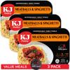 KJ Poultry Kosher Ready Meals - Spaghetti & Meatballs, MRE Meals Ready to Eat (3 Pack) Prepared Entree Fully Cooked, Shelf Stable Microwave Dinner Travel, Military, Camping, Emergency Survival view 1