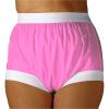 2Pcs Adult Underwear for Incontinence Women/Men,Waterproof Adult Diaper Cover,Adult Rubber Pants Incontinence for Women Over Adult Diapers,Incontinence Plastic Underwear Pants (Pink, Medium) view 1