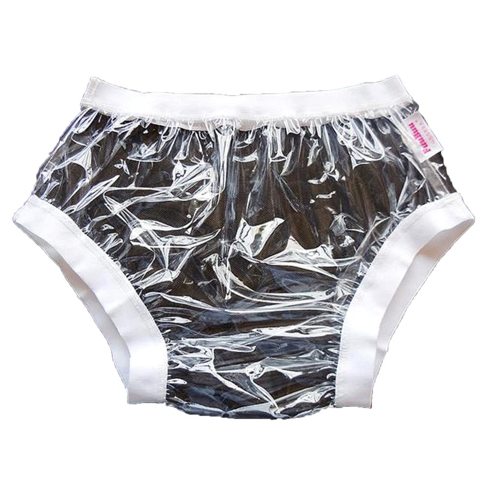 2Pcs Adult Underwear for Incontinence Women/Men,Waterproof Adult Diaper Cover,Adult Rubber Pants Incontinence for Women Over Adult Diapers,Incontinence Plastic Underwear Pants (Clear, XX-Large)