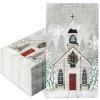JarThenaAMCS 100Pcs Christmas Guest Napkins Disposable Snow Church Xmas Tree Paper Napkins Dinner Hand Napkin For Winter Party Supplies Table Decor view 1