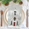 JarThenaAMCS 100Pcs Christmas Guest Napkins Disposable Snow Church Xmas Tree Paper Napkins Dinner Hand Napkin For Winter Party Supplies Table Decor view 3