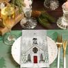 JarThenaAMCS 100Pcs Christmas Guest Napkins Disposable Snow Church Xmas Tree Paper Napkins Dinner Hand Napkin For Winter Party Supplies Table Decor view 4