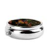 Monarch Butterflies Pill Box 3 Compartment Pill Case for Purse & Pocket Cute Pill Organizer with Mirror Portable Travel Pillbox Metal Round Medicine Organizer Unique Gift view 4
