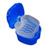 Denture Bath Case Cup Box Holder Storage Soak Container, Denture Bath Box False Teeth Storage Box with Basket Net Container Holder for Travel, Retainer Cleaning (Dark Blue) view 2