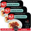 KJ Poultry Kosher Parve Ready Meals - Cheese Ravioli in Tomato Sauce, MRE Meals Ready to Eat, Halal, (3 Pack) Prepared Entree Fully Cooked, Shelf Stable Microwave Dinner Travel, Military, Camping view 1