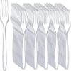 100 Count Extra Heavy Duty Disposable Clear Plastic Forks,BPA-Free,Heat Resistant,Premium Durable Plastic Cutlery for Parties, Picnics, Big Event, Daily Use view 1