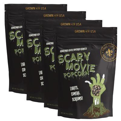 Dell Cove Spices | Scary Movie Graveyard Black Gourmet Popcorn Kernels | Halloween Trick-Or-Treat Snacks | Festive Holiday Snacking Boo Box, 2 Pounds