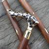 Blackperlcrafts by Designer Victorian Vintage Style Antique Brass Black Flower Head Handle Walking Stick Shaft Cane Gift view 2