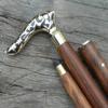 Blackperlcrafts by Designer Victorian Vintage Style Antique Brass Black Flower Head Handle Walking Stick Shaft Cane Gift view 3