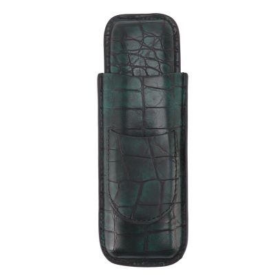 evhooe 2 Finger Cigar Case Portable PU Leather Cigar Case Box for Men Office Business
