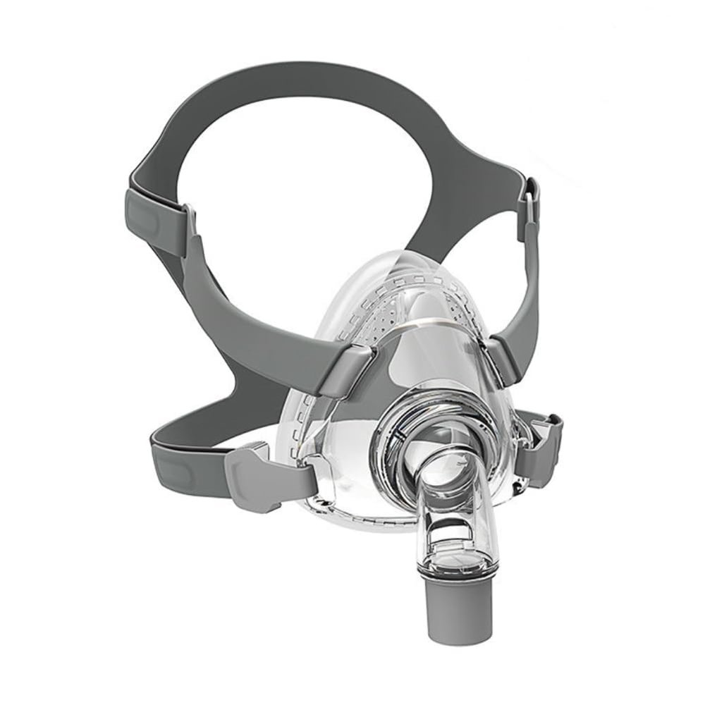 CPAP Mask, Universal Full Face CPAP Masks Replacement Set, Soft Silicone CPAP Full Cover Assembly Kit, Comfort Series Nasal CPAP MASK with Headgear, Elbow and Cushion, L Size