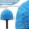 2 Pack Robust Cobweb Duster Head Brush Superior Twist-On Web Cleaning Tool Spider Web Remover Brush Compatible with Standard 3/4 Inch Threaded Poles for Outdoor & Indoor Use Head Only (Blue) view 2