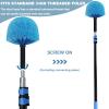 2 Pack Robust Cobweb Duster Head Brush Superior Twist-On Web Cleaning Tool Spider Web Remover Brush Compatible with Standard 3/4 Inch Threaded Poles for Outdoor & Indoor Use Head Only (Blue) view 4