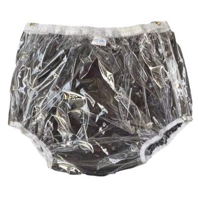 Adult Incontinence Snap-On Plastic Pants, Translucent Pull-On Diapers/Leak-Proof Super Soft Incontinence Briefs, Waterproof Adult Diaper Sets, Reusable for Both Men and Women