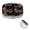 I Love My Dog Dachshunds Pill Box Portable Small Pill Case 2 Compartment Metal Pill Vitamins Holder Organizer Cute Travel Pillbox for Purse Pocket view 1