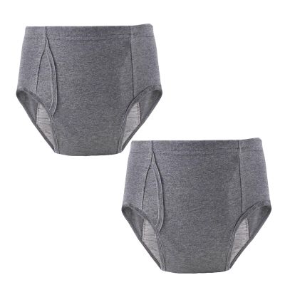 Ogvfunv 2 Pack Incontinence Underwear for Men Washable Incontinence Briefs Reusable Incontinence Panties,XXL White