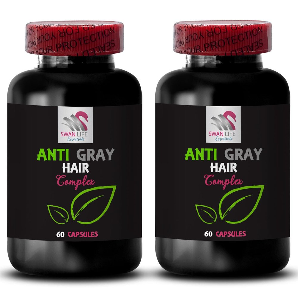 Anti Gray Hair Supplement - Anti Gray Hair Complex - Color Preservation, Gray Hair Revival, Gray Tone Balance, Hair Vibrancy, Natural Shade, Bright Hair Tone, Color Vitality Booster 2Bot 120Caps