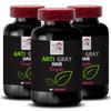 Anti gray hair capsule - ANTI GRAY HAIR COMPLEX - Youthful hair, Hair brilliance boost, Color renewal, Gray hair support, Hair tone revival, Vibrant shine, Color vitality 3 Bottles 180 Capsules view 1