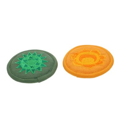 ERINGOGO 2pcs Buddhist Ritual Round Pillow Tea Pot Embroidery Cushion Sound Bowl Mat for Meditation