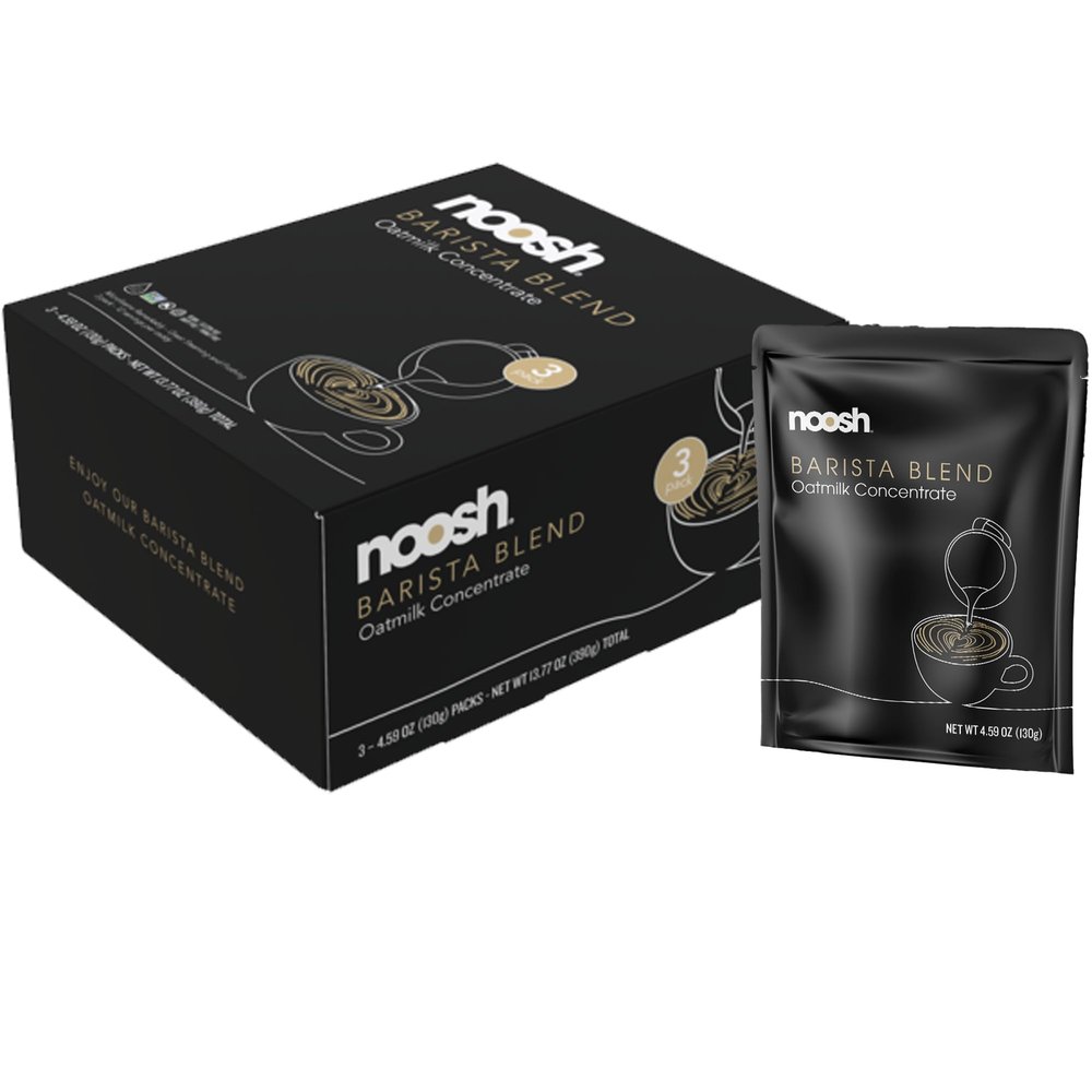 NOOSH Oatmilk Concentrate - Oat Milk Powder - Each Pack Makes 1qt - Great for Foaming and Steaming - Perfect for Hot or Cold Beverages 4.59oz (3 Pack)