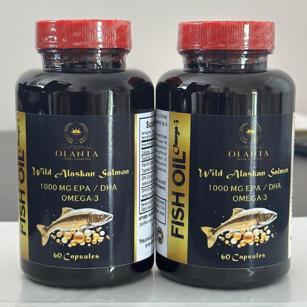 Omega 3 Fish Oil - High-Potency Omega-3 with EPA & DHA, Dietary Supplement, Fatty Acid Capsules 2 Bottles 120 Capsules
